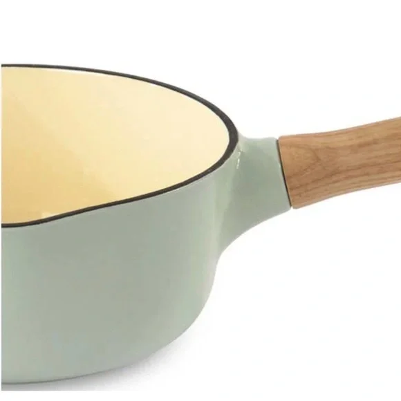 BergHOFF Ron 7" Saucepan 1.8Qt., Green, Enameled Cast Iron, Wood Handle